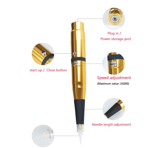 Wireless Rotary PMU Machine Pen For Permanent Eyebrow Tattoo 1 Year Warranty