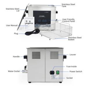 Powerful Stainless Steel Ultrasonic Cleaner 9L Digital Timer Heater