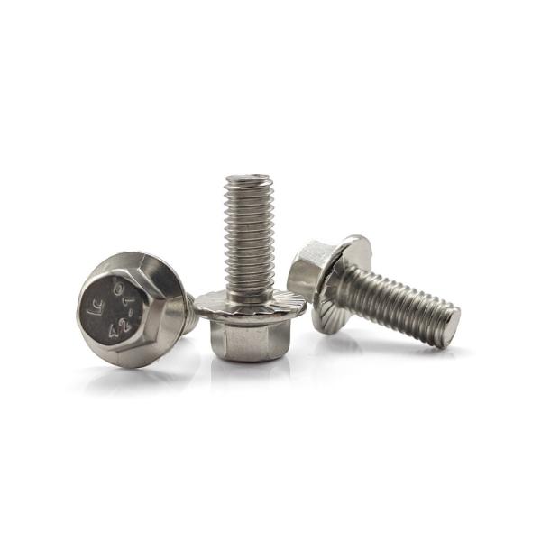 Buy Serrated Undercut A2-70 Stainless Hex Flange Screw ZINC Plated for Heavy-Duty Applications at wholesale prices