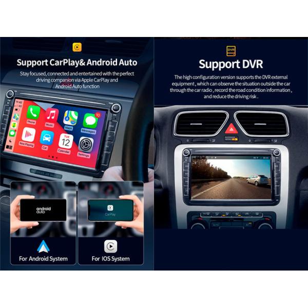 2 Din Vw Car Radio 8 Inch Touch Screen Car Stereo Android For Vw Skada Seat FCC