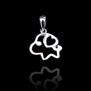 Quality Customized Pure 925 Silver Pendant Minimalist Style With Little Puppy Shape for sale