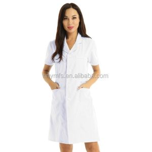 Hospital Medical Lab Coat Breathable Unisex White Nursing Dress