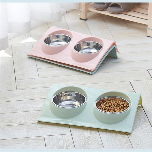 Buy Fashionalbe Pet Food Feeder / Combination Double Bowl Thick Non - Tasteless at wholesale prices