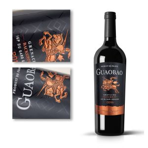 Quality High-grade Embossed Curved Eco-friendly Aluminum Metal Wine Label Sticker For Wine Bottle for sale