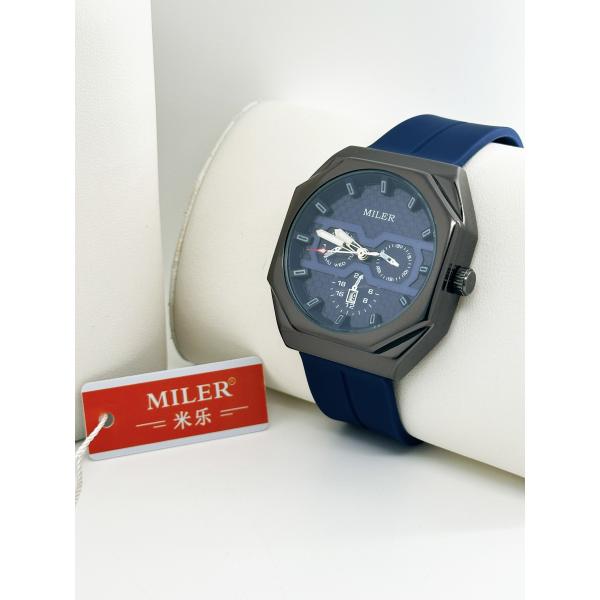 Custom Logo Miler Fashion Chronograph Quartz Men's Watch Big Dial Silicone Casual Personality Wristwatch Luxury Sports Watch