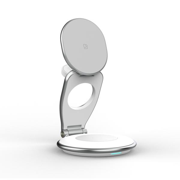 Buy Metal 3 In 1 360 Rotating Wireless Charger Customized Logo For Qi Function at wholesale prices