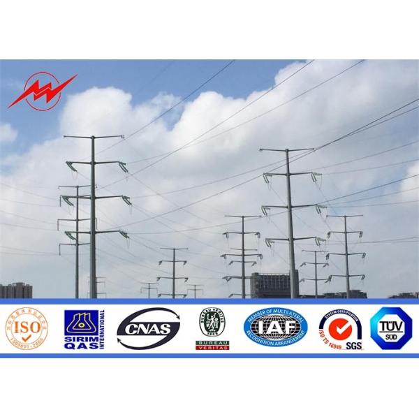 Buy 110KV Double Circuit Electrical Power Pole , High Mast Steel Utility Poles at wholesale prices
