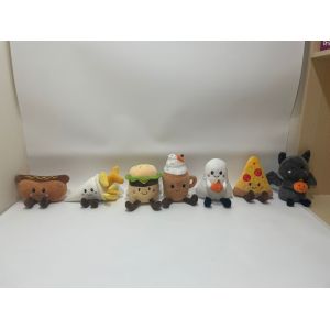 7 Pcs Assorted Bat With Pumpkin Plush Toys, Cute Food Stuffed Animals For Kids
