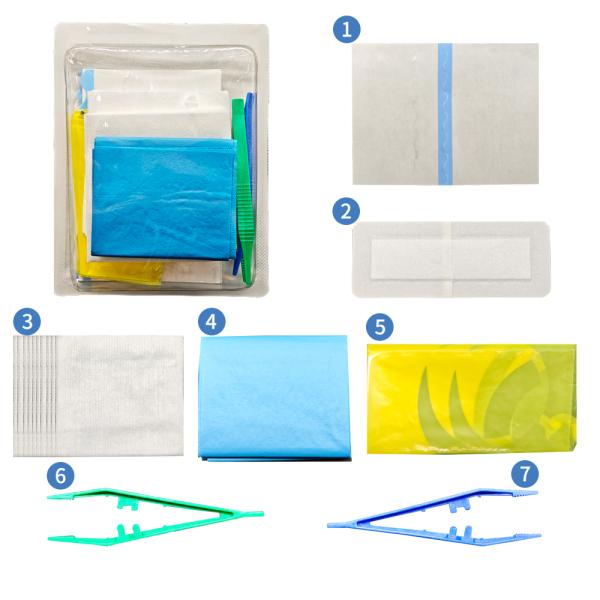 Sterile Surgical Wound Dressing Pack Medical Consumables Set Conveniently Packed