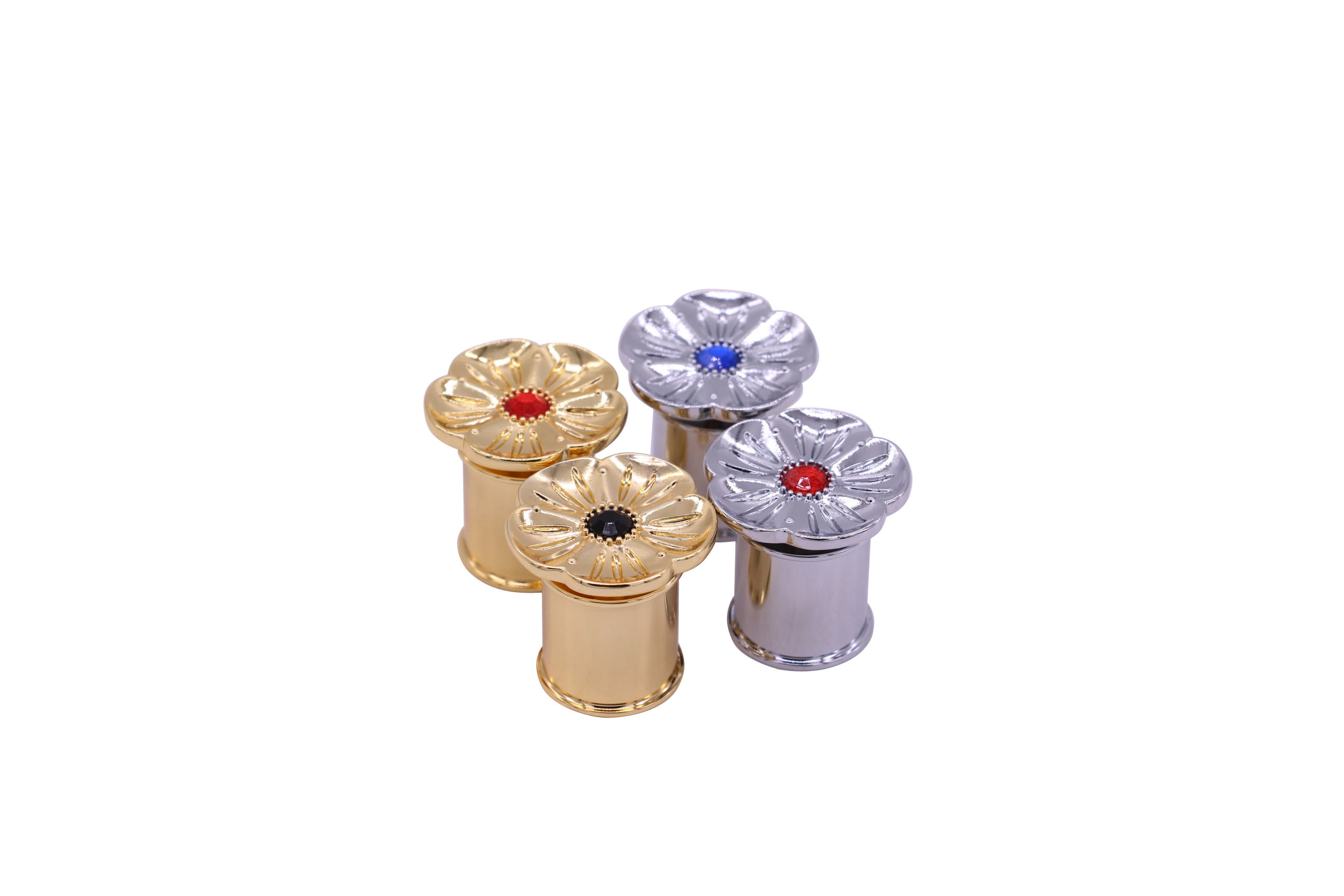 Flower Shaped 34*34mm Crystal Perfume Bottle Cap