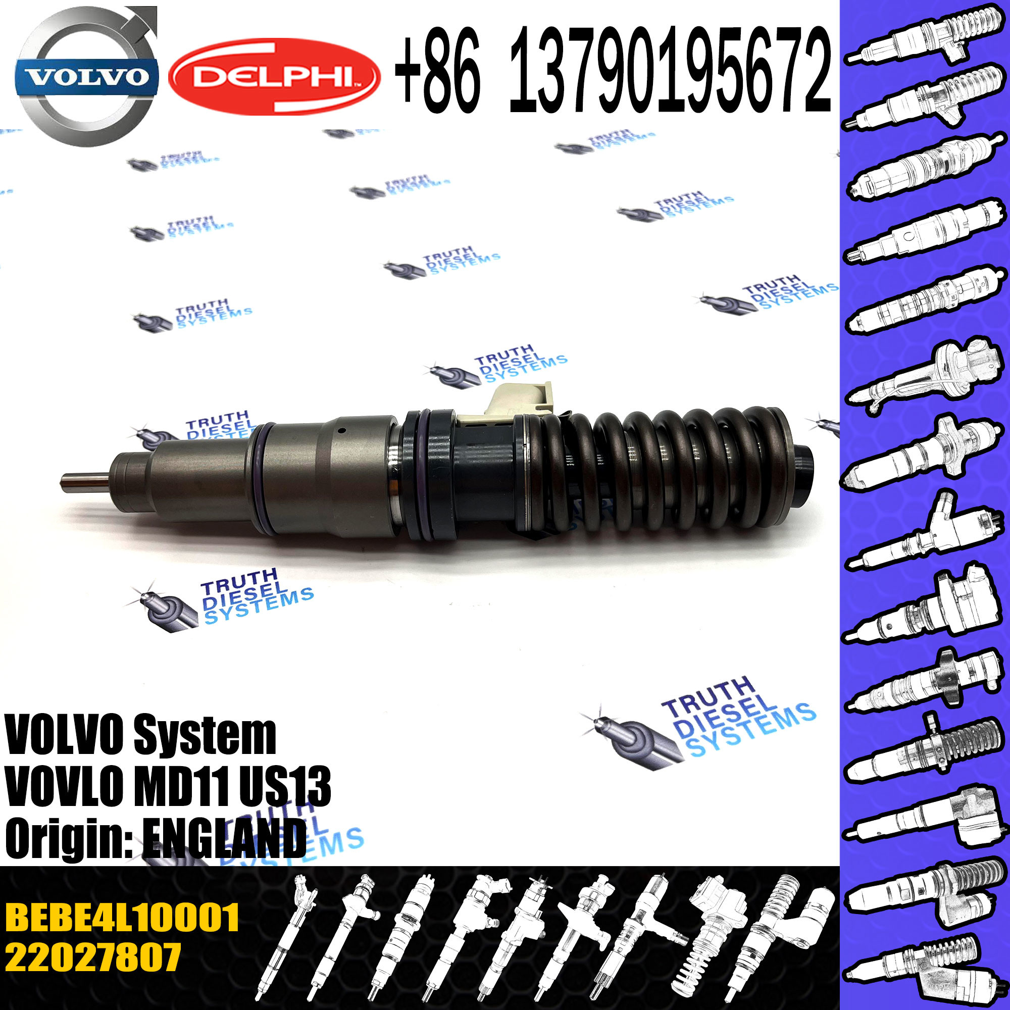 Common Rail Fuel Injector Assembly 22027807 BEBE4L10001 in stock