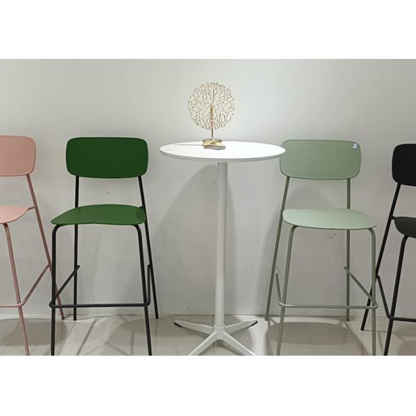 Buy Restaurant Tall Bar Stool Chair Ergonomic Backrest Mint Green at wholesale prices