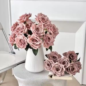 China Artificial silk rose bouquet wedding decoration on sale