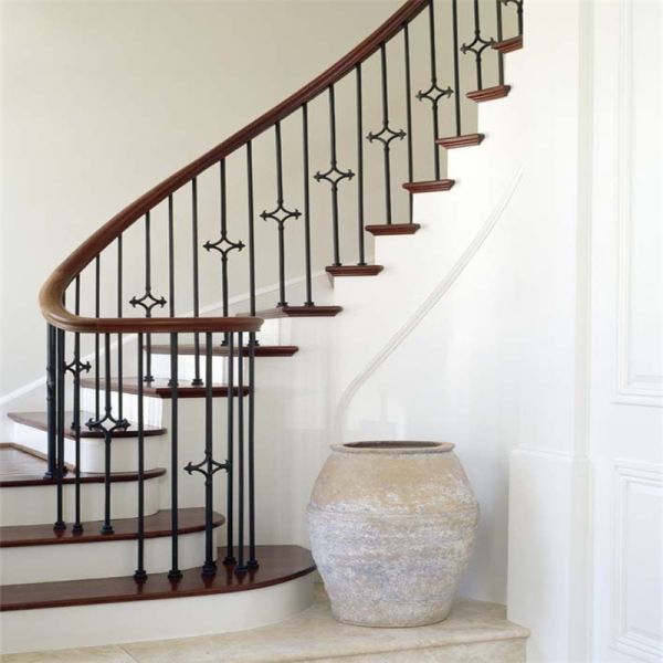 Buy Ornamental Wrought Iron Wall-Mounted Handrail For Step Stair Case with Powder Coated at wholesale prices