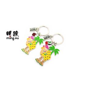 Color Fill Design Metal Key Ring / Key Chain Custom , Zinc Alloy Material For