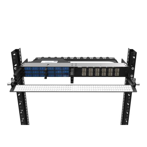 Rongbang RBTX-PP03 1U High Density Hybrid Fiber & Copper Modular Panel 3 MPO/MTP to 72 LC Ports 12 Jack for Data Center