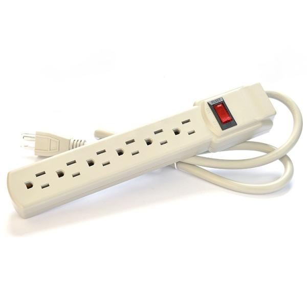 6 Outltet Extension Socket with Overload Fuse Surge Protector 2.5 Feet Grounding Standard Grounding Plug With Socket