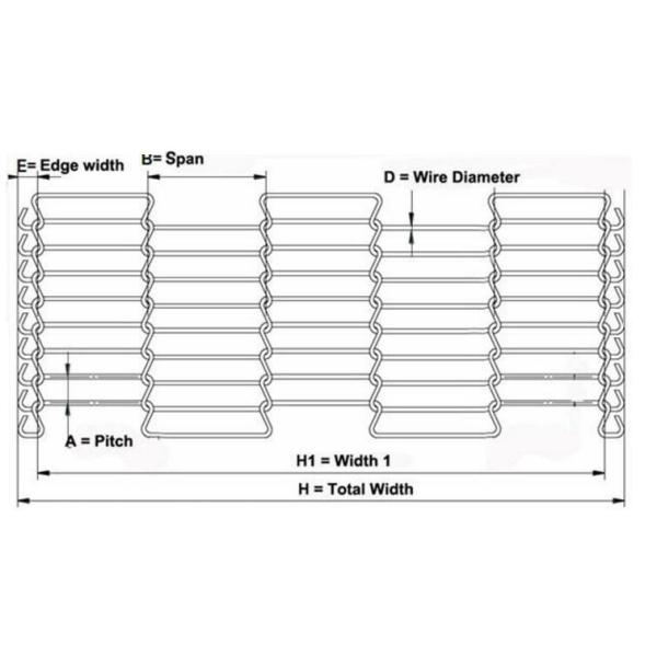 Food Grade Stainless Steel304 Ladder Belt, 1m Wide*50m Lenght, Above 1.20mm Wire