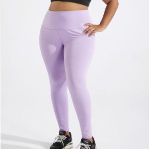 Womens Athletic Soft Purple Plus Size Yoga Pants Tummy Control High Elastic