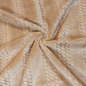 Fashionable Jacquard Flannel Fleece Fabric 320 Gsm 150D For Sleepwear