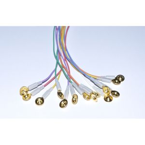 Gold Plated Flexible EEG Electrodes DIN1.5 Socket Colorful Cable For EEG Machine