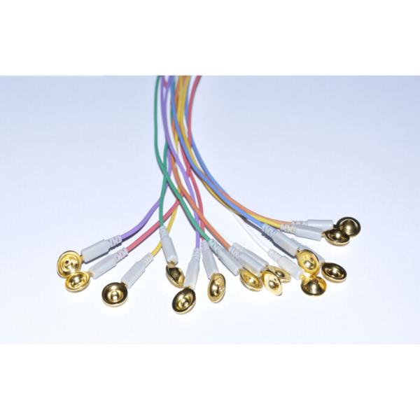 Buy Gold Plated Flexible EEG Electrodes DIN1.5 Socket Colorful Cable For EEG Machine at wholesale prices