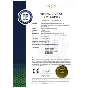 Shenzhen Promise Household Products Co., Ltd. Certifications