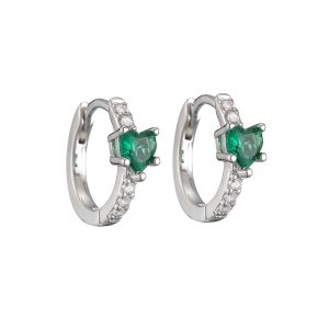 925 Silver Crystal Hoop Earrings