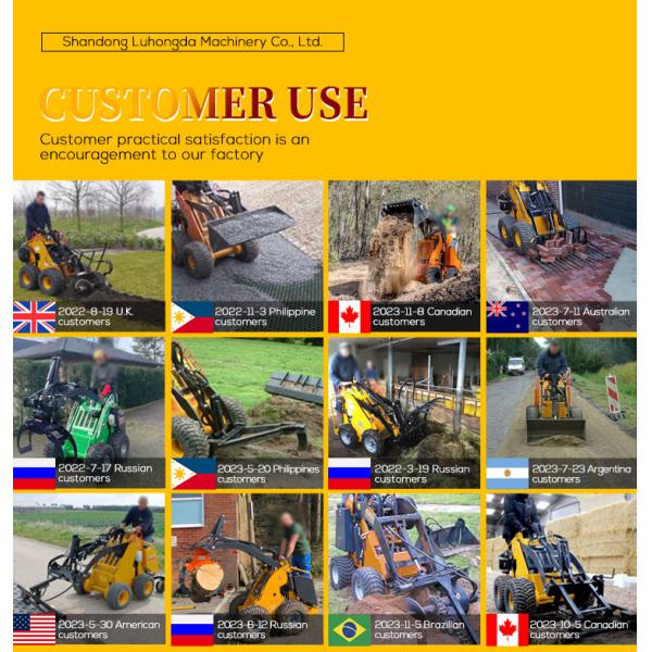 Mini Skid Steer Wheel Loader Stand on Compact Skidsteer for Construction Works