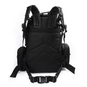 Black Army Backpack / Tactical Hiking Backpacks With 3 Molle Bags