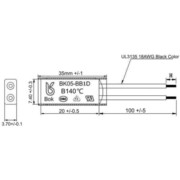 VDE 250V 10A 140 Deg C Overheat Protection Switch