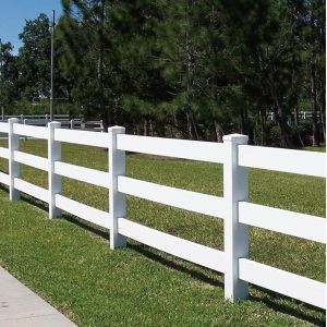 1.2m Height White 3 Rails Heavy Duty Vinyl Fence Horse PVC Farm Fence