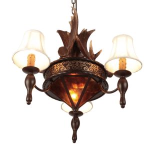 Moose antler chandelier Lighting Fixtures With lampshade (WH-AC-29)