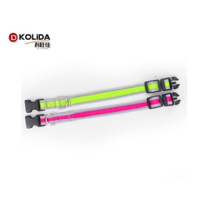 3M Stripe Reflective Dog Collars Duraflex Buckle For Doggie Walking