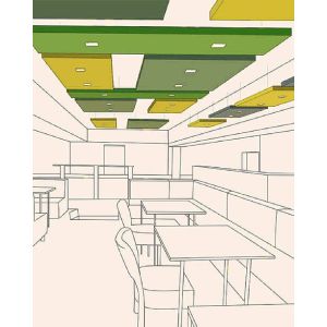 Resturant 50mm Thick Soundproofing Fabric Wrapped Acoustical Panels Absorbing