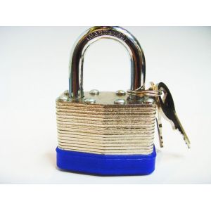 Steel laminated padlock brass cylinder