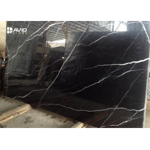 Nero Marquina Kitchen Marble Slab White Parallel Lines Black Polishing