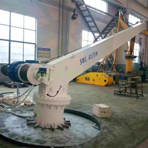 5M Stiff Boom 360 Degree Marine 4t Pedestal Jib Crane