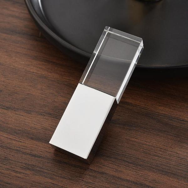 Custom Logo USB 3.0 or 2.0 Crystal Usb flash drive With LED Light