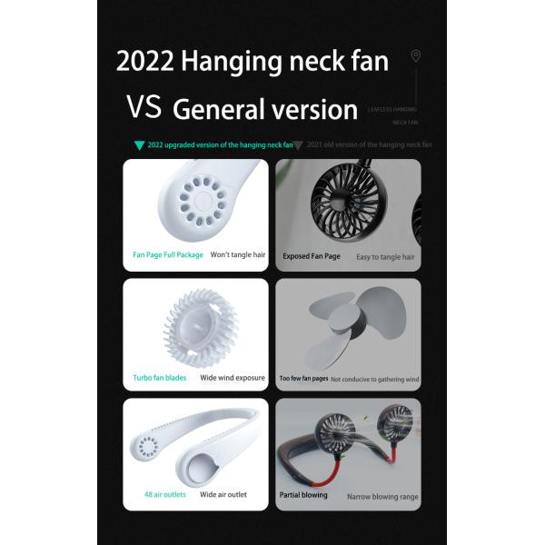 Portable Cooling Neck Hanging Fan Mini Wearable Sports Fan For Outdoors