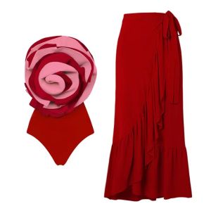 Nylon Womens Bikini Set in Red Blue Green Summer Swimwear Trio Without Padding