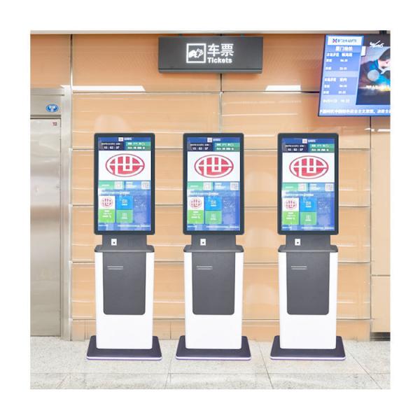 Floor Stand 27inch Self Service Touch Screen Information Kiosk with Ticket