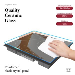 Vertical 3 Burner Electric Induction Hobs 6100W Built In Plastic Housing