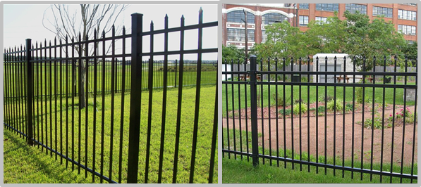 Eco Friendly Black Steel Fence Rust Resistance Without Flaking / Fading