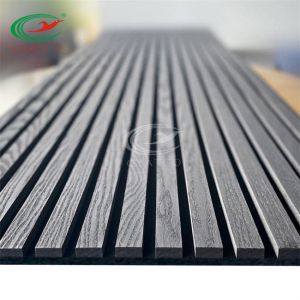 China Nontoxic Mildewproof Acoustic Slat Wall , Heat Insulated Wooden Slatted Panel on sale