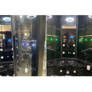 Bathroom Aluminum Frame Tempered Glass Black Steam Shower Enclosure Room