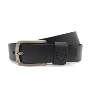 3.8CM Custom Logo Jeans Mens Casual Cow Leather Belt