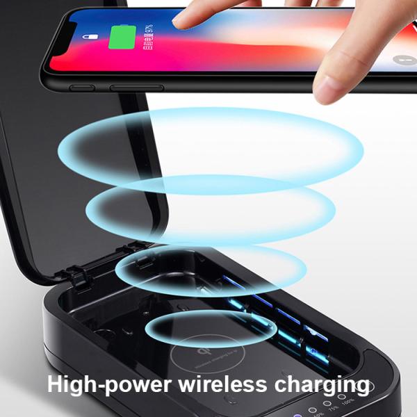 9W Wireless Cell Phone Charger 9 Led Aromatherapy Disinfection Sterilizer Box