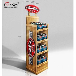 3 Seconds Catch Clients Wooden Beer Display Racks Wine Merchandising Displays