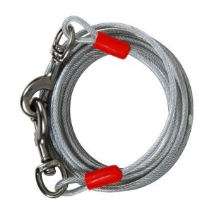 Heavy Duty Pet Training 7x7 PVC Coated Dog Tie Out Cable And Stake